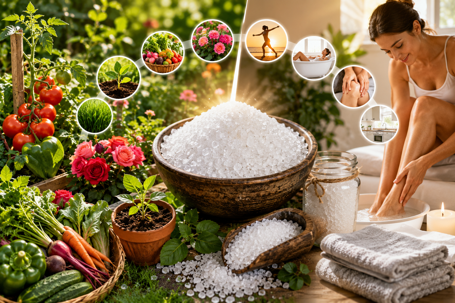 Garden wellness and relaxation concepts
